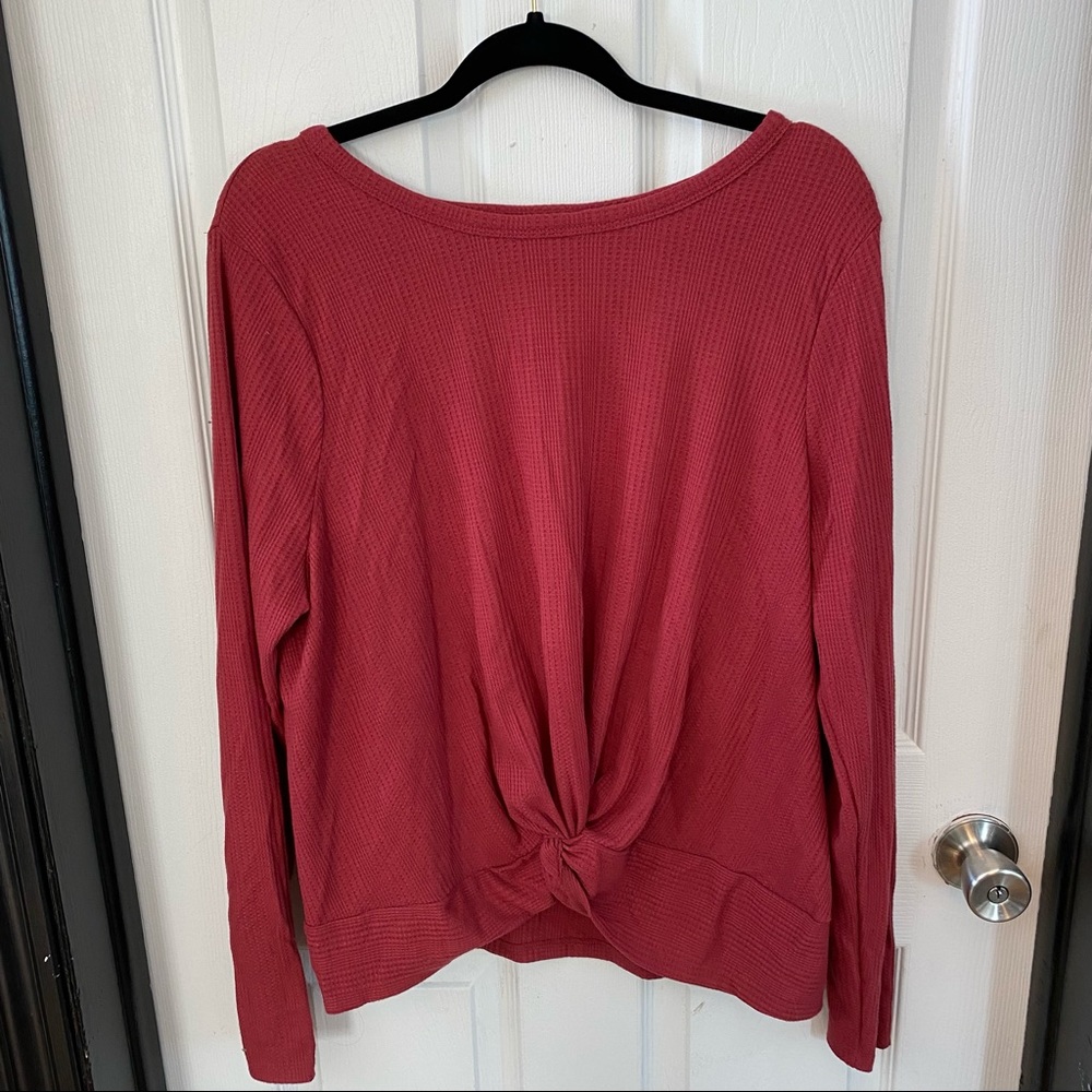 Red Longsleeve with tie detail